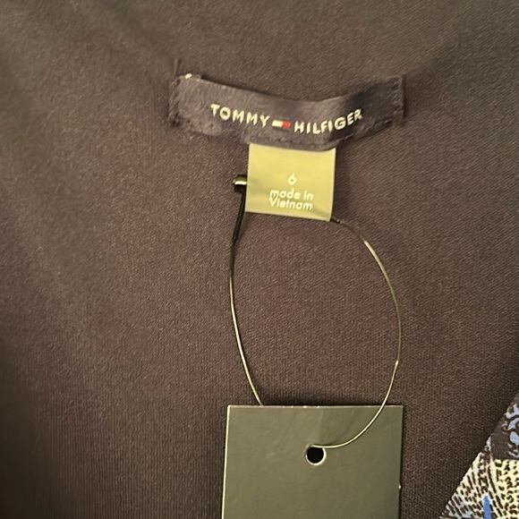 Tommy Hilfiger Navy Floral Blue Maxi Dress Classic Empire Silhouette NEW Size 6 - Picture 9 of 11